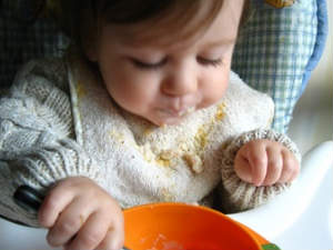Baby Eating Oats
