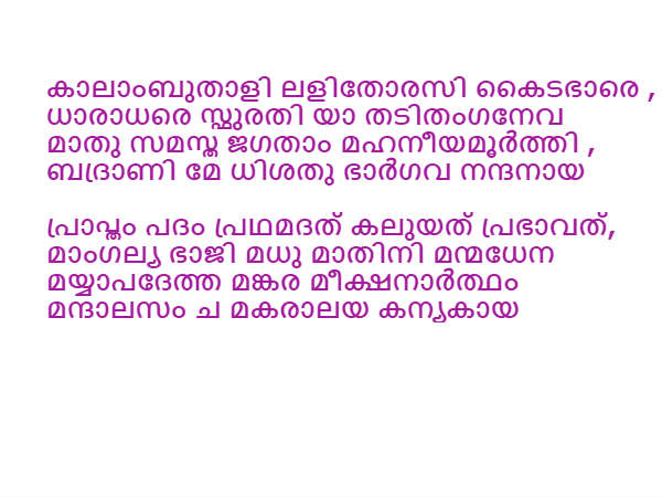 കനകധാരാ സ്തോത്രം